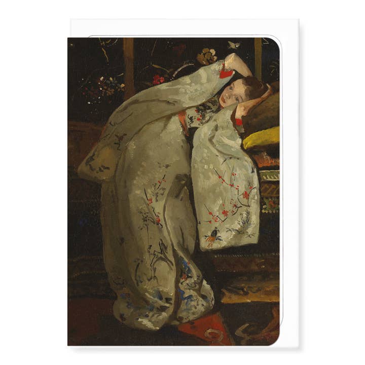 MEISJE IN WITTE KIMONO (1894): Schilderij Wenskaart voor wholesale door Ezen Trade