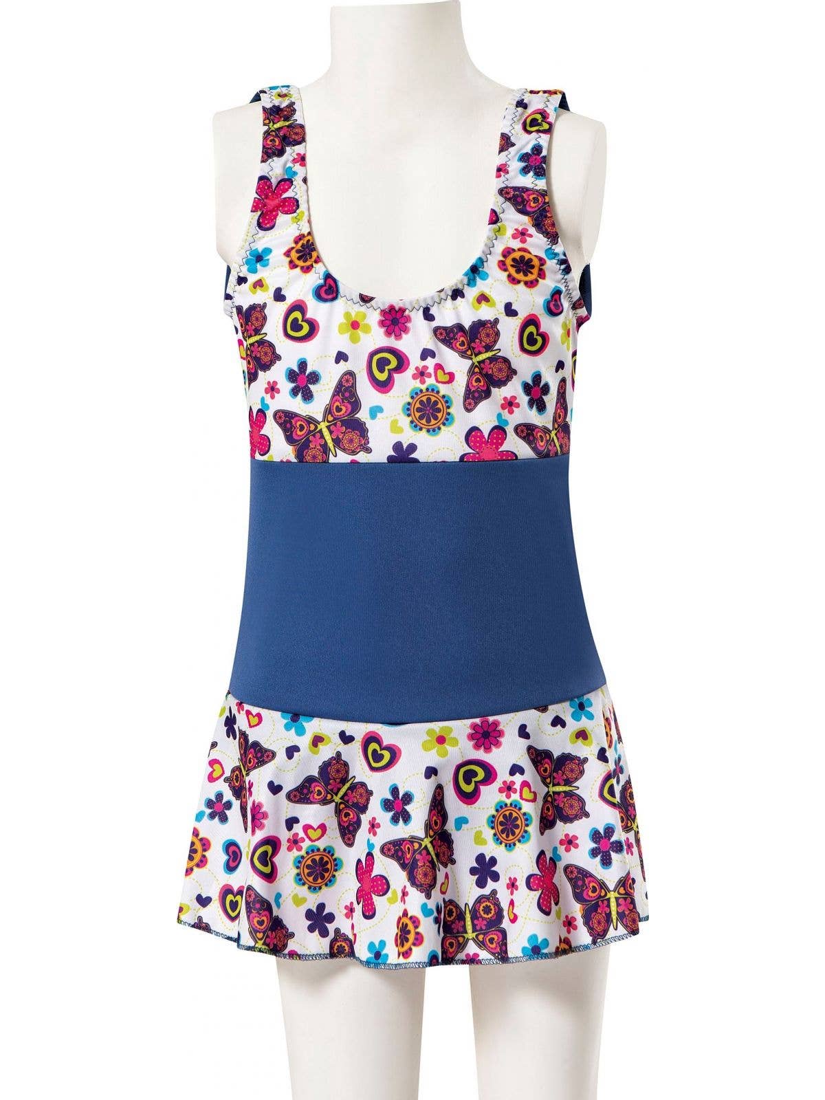 Argisa Polka Dot Kids Skirt Swimsuit sax for wholesale on Faire