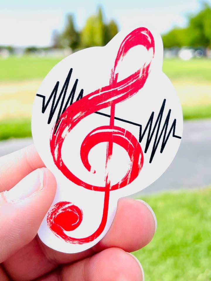 Music is Life Cardiogram Sticker for wholesale by Hales Yeah Design
