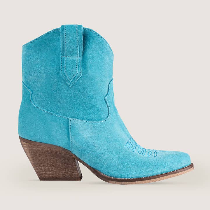 Leila Texan Boots Turquoise for wholesale by Kali Shoes