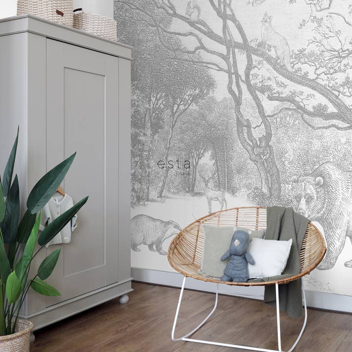 The Design Department b.v. - Vendita all'ingrosso Carta da parati - Carta da parati murale Foresta con animali selvatici5