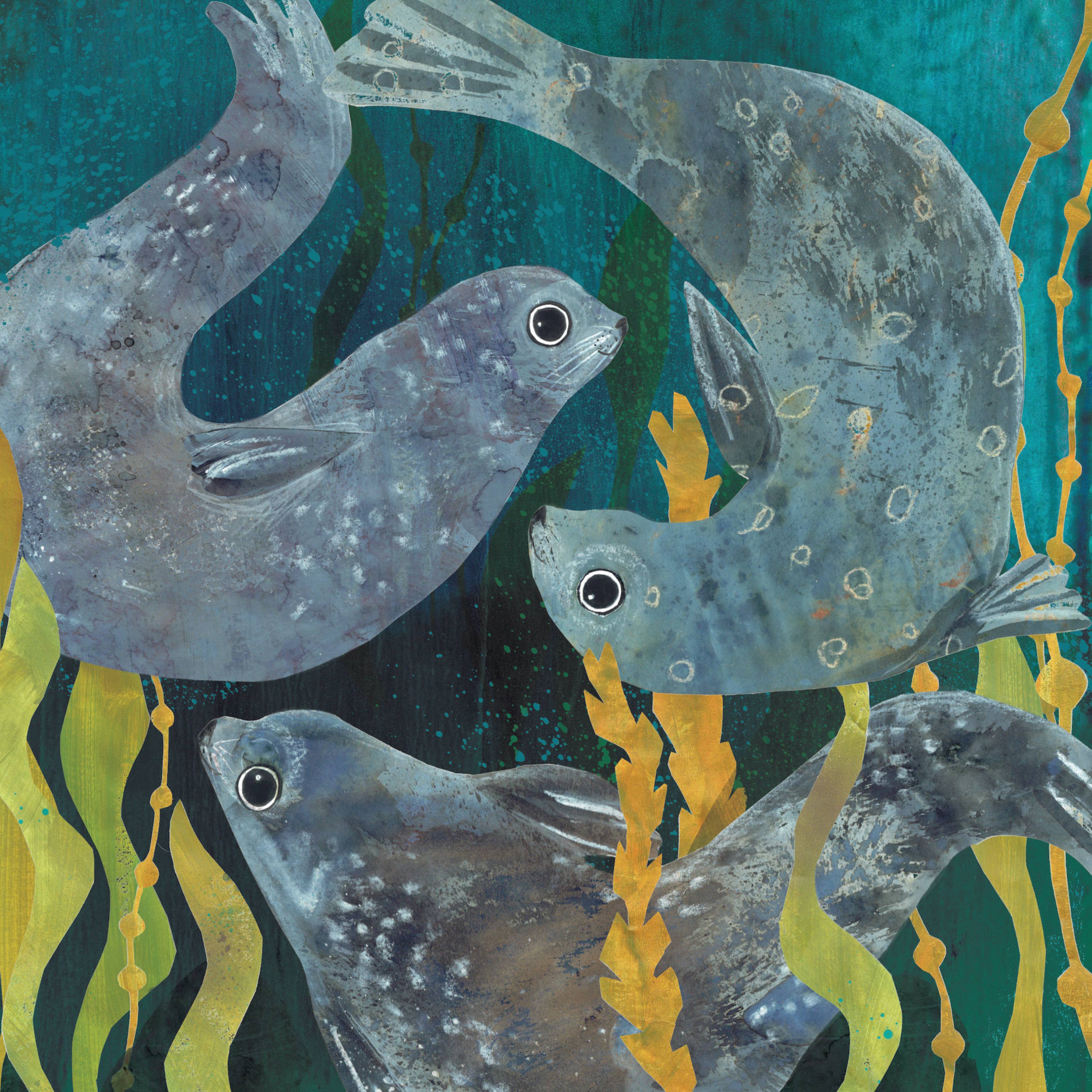 Kate Read Illustration - Wholesale Everyday Greeting Card - Three Grey Seals Everyday Greeting Card1