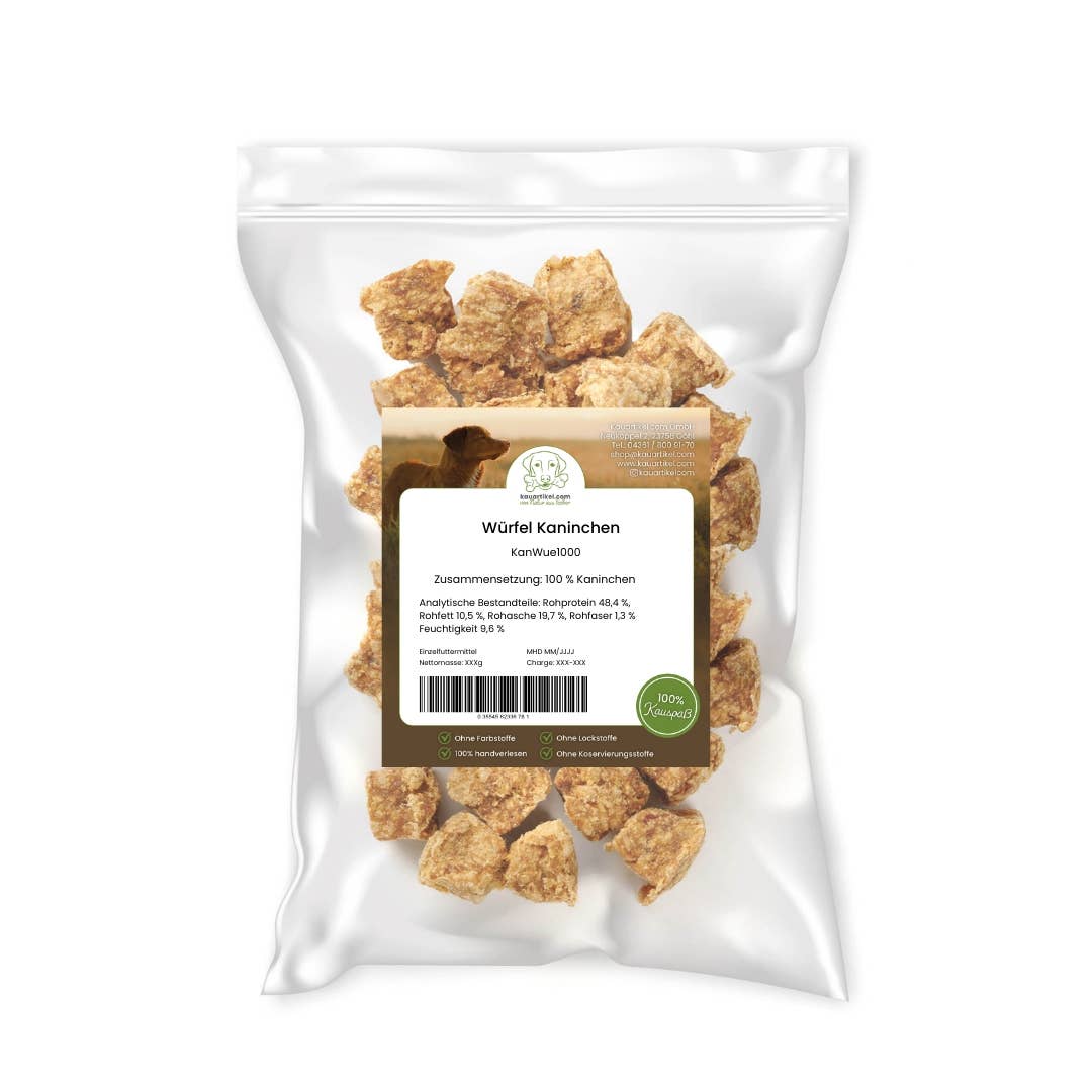Kauartikel.com GmbH - Wholesale Pet Treats - Dog - rabbit dice1
