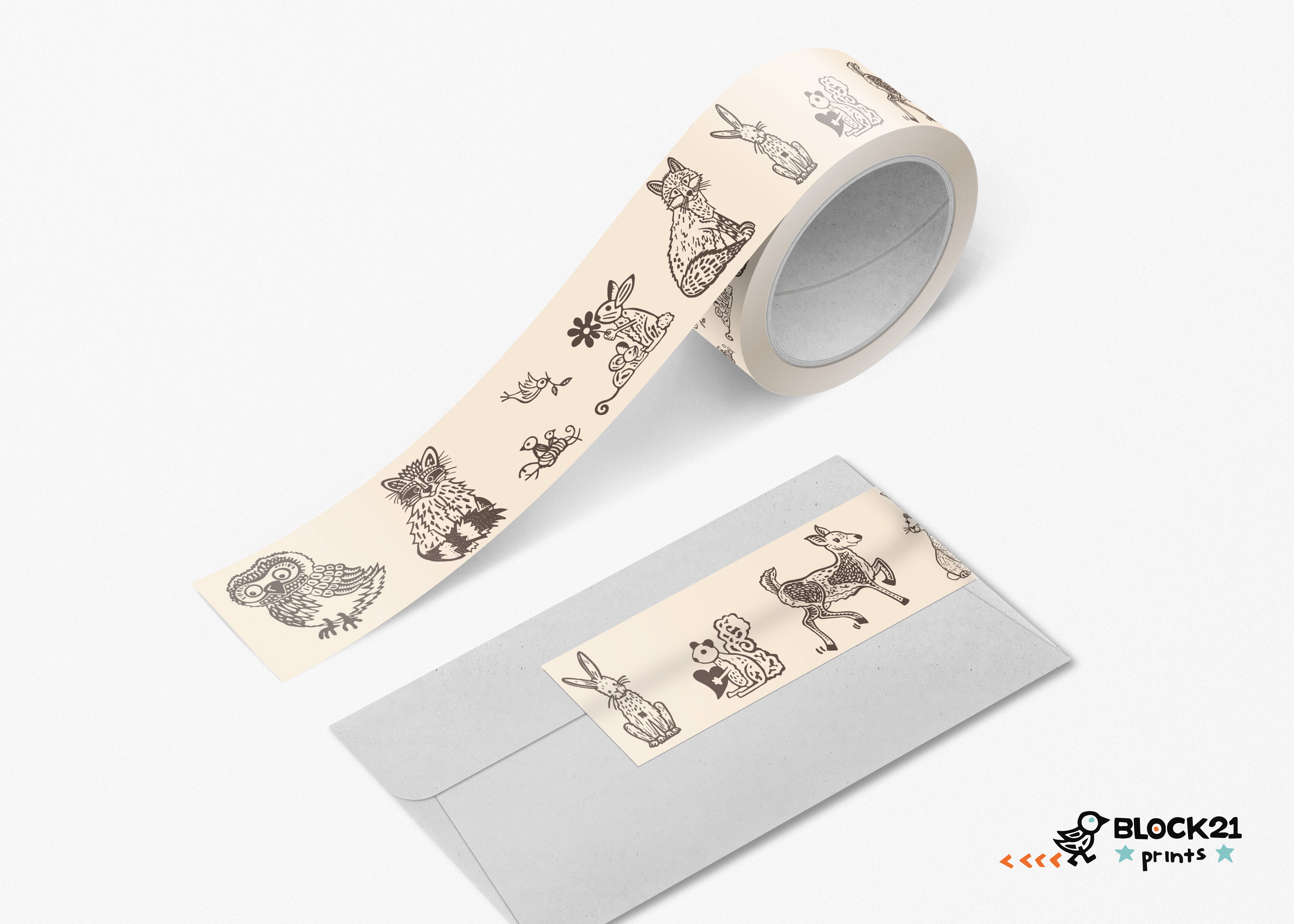 Block21Prints - Wholesale Flat Wrap - Woodland Animals Wrapping Paper - Roll of 2 Sheets8