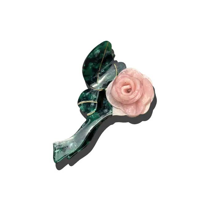 Solar Eclipse - Vendita all'ingrosso Fermaglio per capelli - Donna - Fermaglio per capelli fatto a mano con artiglio a forma di fiore a forma di rosa2