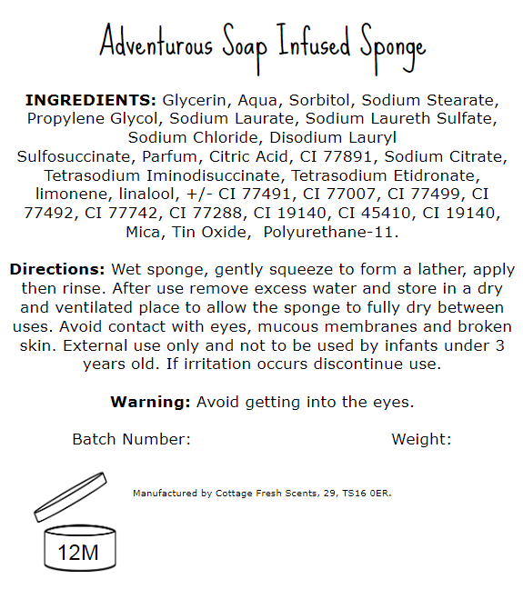 Cottage Fresh Scents – wholesale Bath pouf/sponge – Adventurous Soap Infused Exfoliating Massage Sponge2