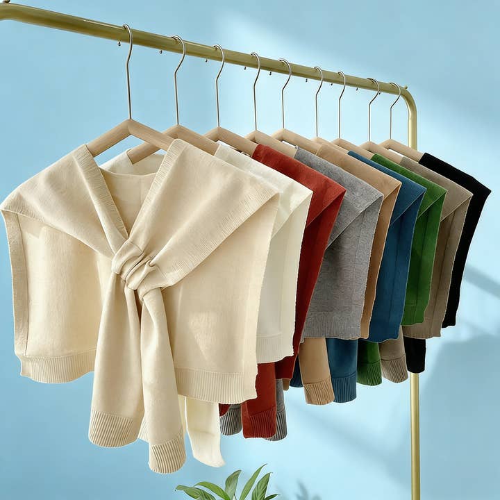 Solid Color Knitted Knotted Shawl–Casual & Cozy _CWASC0757 for wholesale by ACCITY