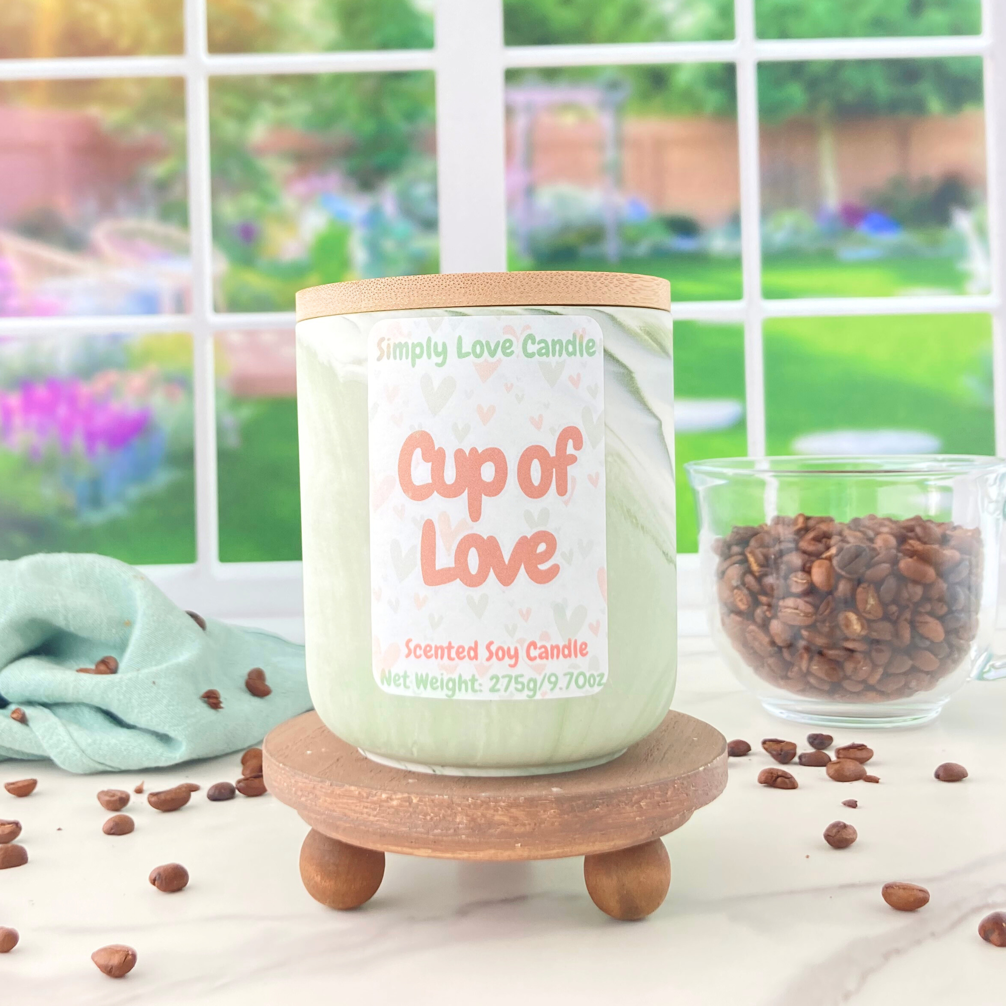 Simply Love Candle - Wholesale Jar/Filled Candle - Coffee Scented 10 oz Soy Ceramic Candle 3