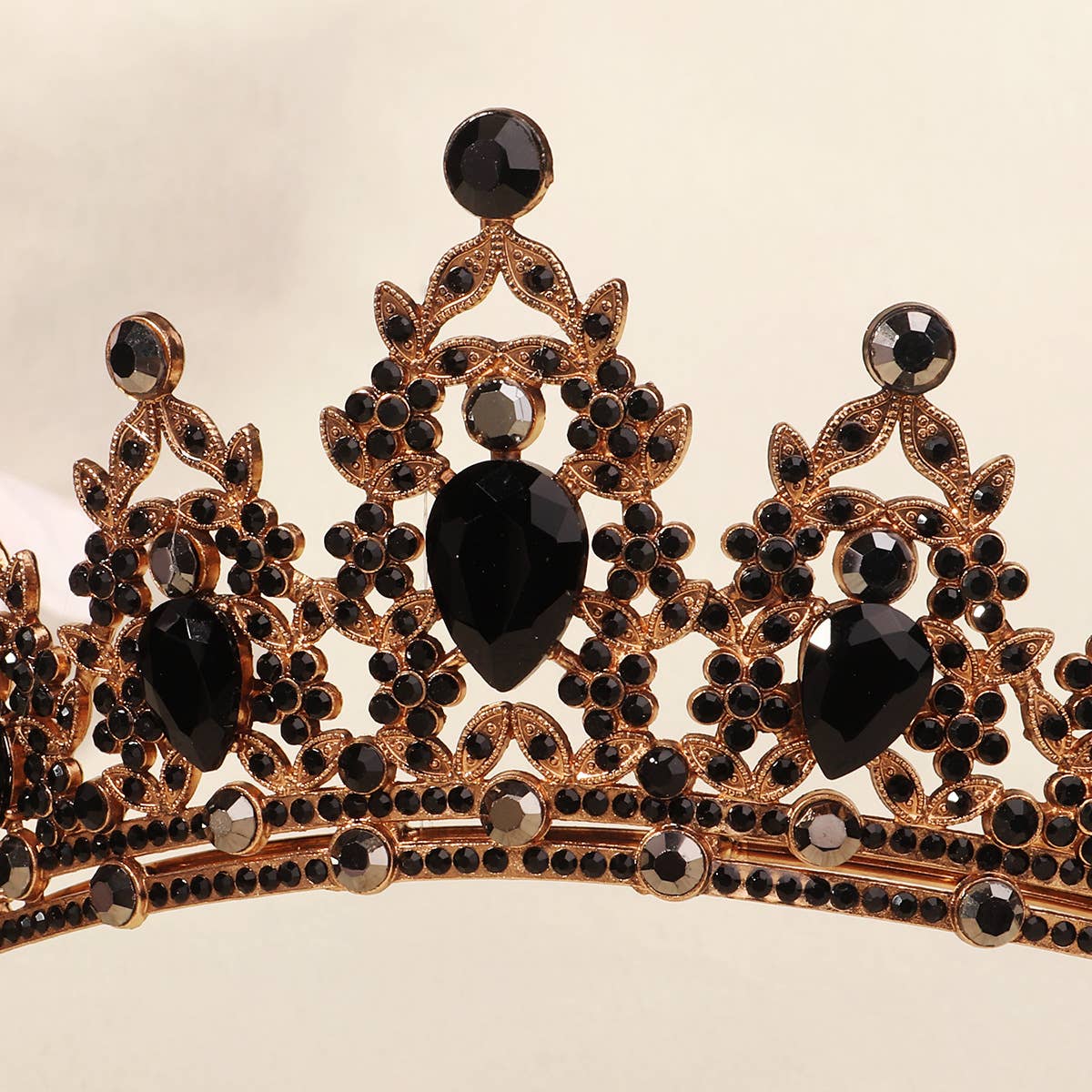 Tourtiwi - Wholesale Tiara - Women's - Obsidian Tiara Rhinestone Alloy Headdress Black Crown28