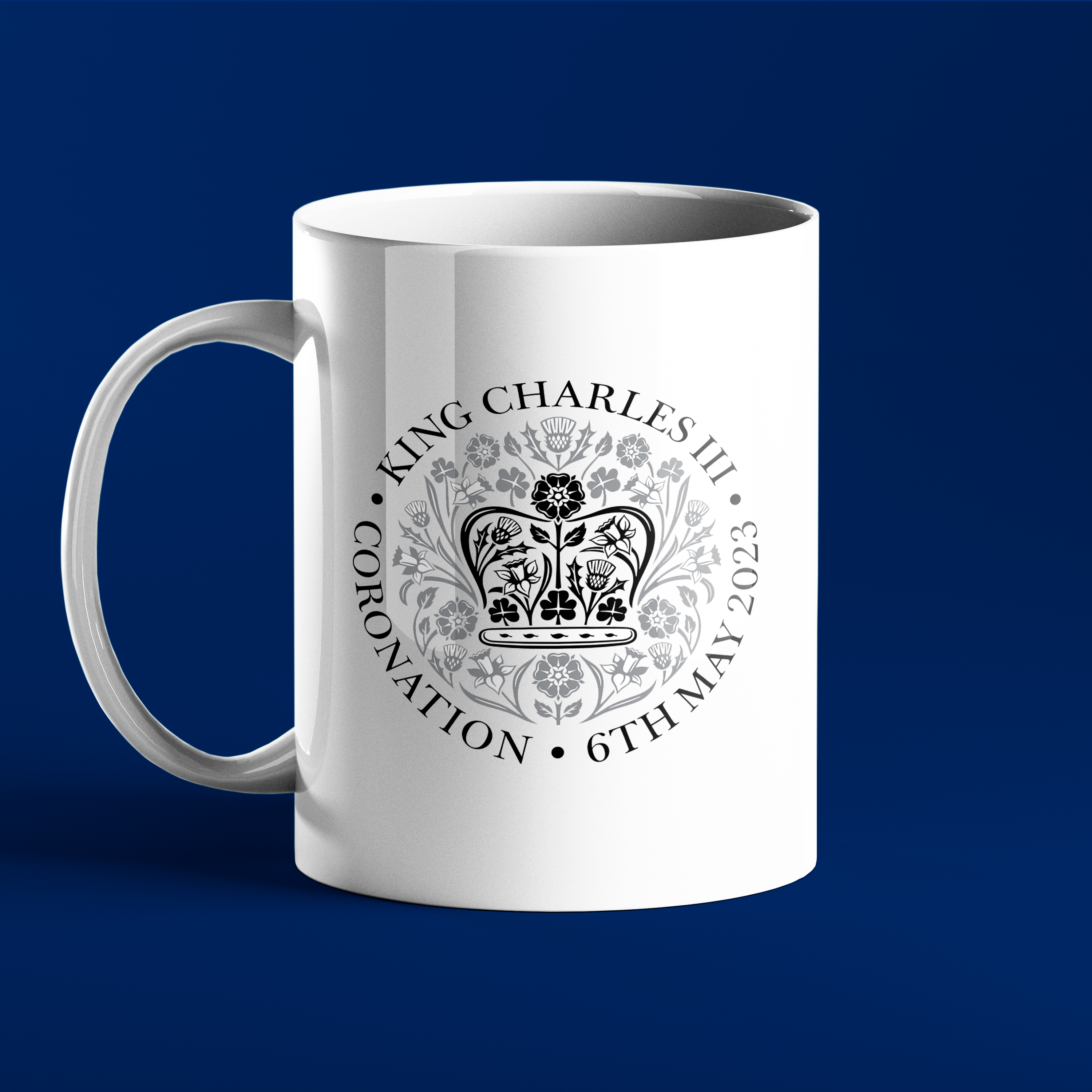 Prickly Cards – Großhandel Kaffeebecher – King Charles Tasse mit Krönungsmotiv 2023, Schwarz-Weiß0