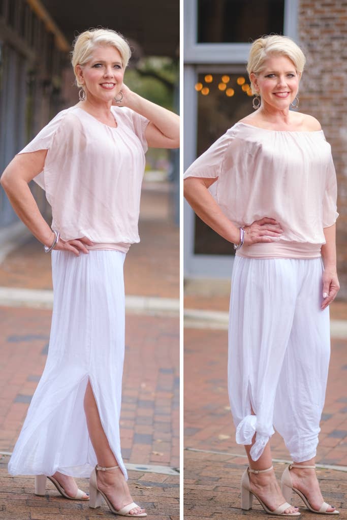 TINA Stephens Italy/Tees By Tina - Wholesale Pants - Women's - Eva Silk Side Slit Pant (PL206)32