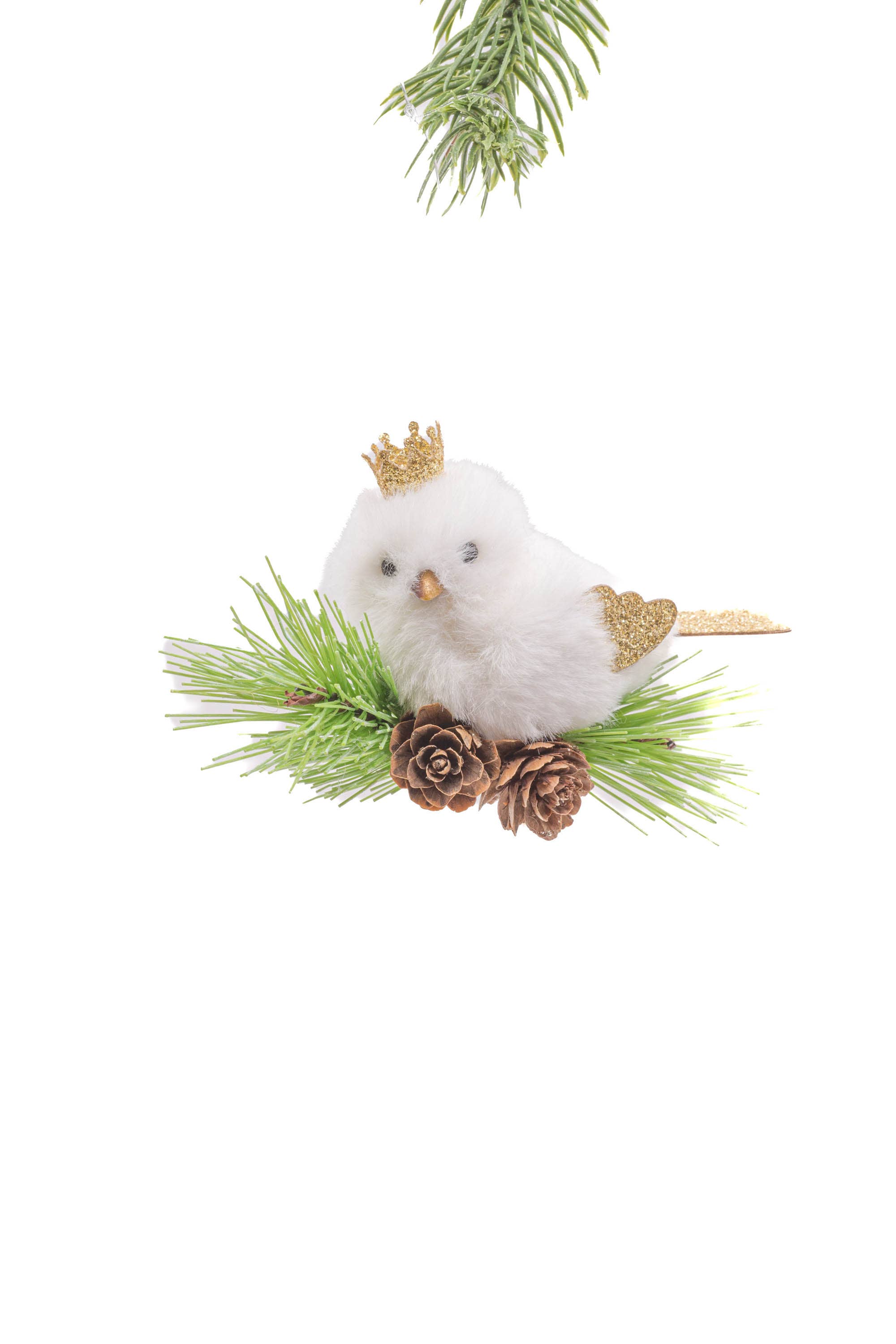 Starlight Collection – wholesale Christmas decoration – White/Gold Bird Prince Figurine0