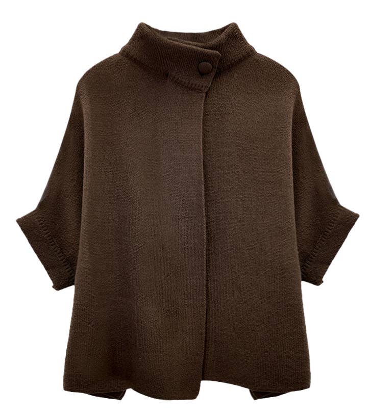 AMOLI - Wholesale Cardigan - Women's - Solid Knitted Cardigan with Neck Button8