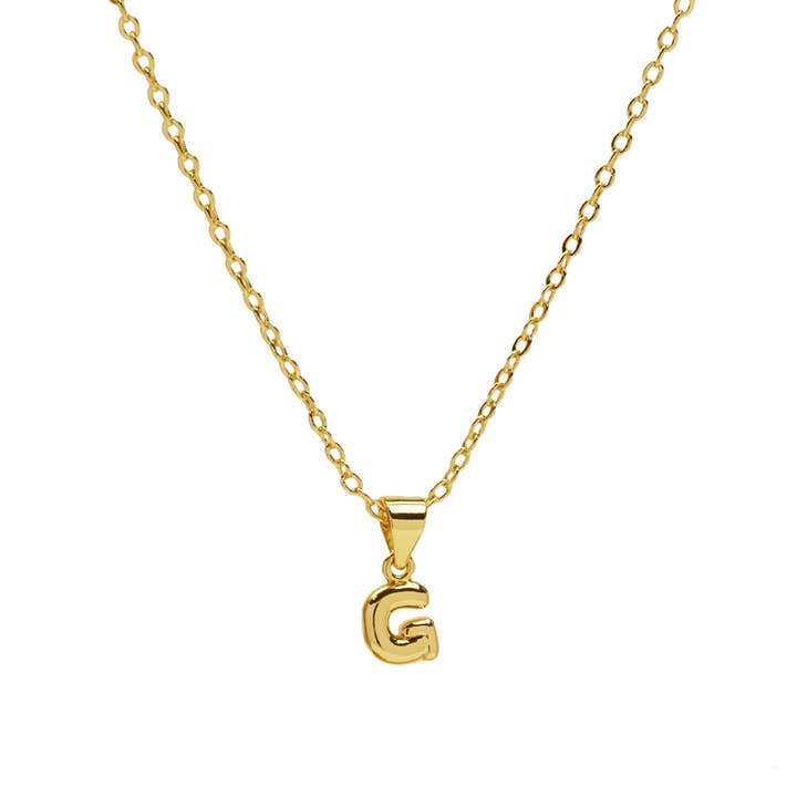 Savvy Bling - Wholesale Pendant/charm necklace - Initial Balloon Bubble Gold Necklace36