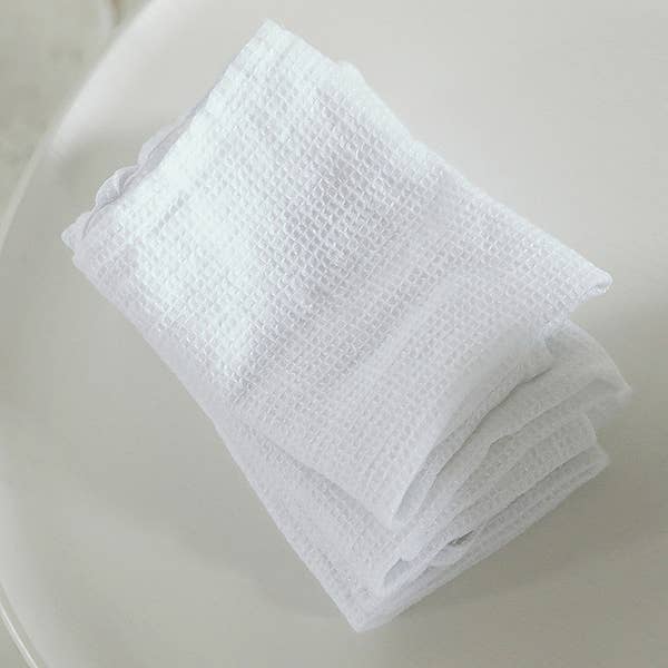 LinenMe - Vente Gant de toilette - Gants de toilette en lin Optical White Waffle6