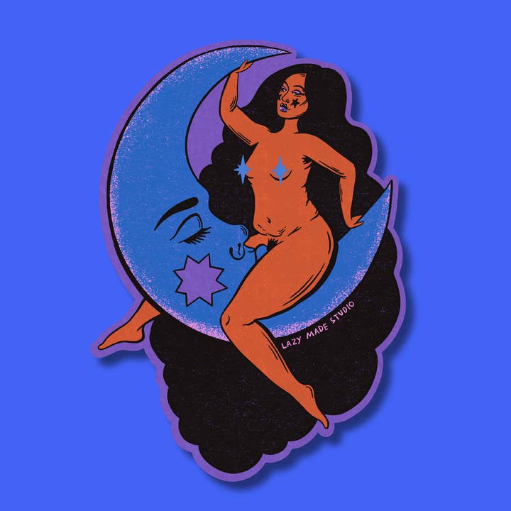 Lazy Made Studio - Wholesale Sticker - Moon Lover (Blue Moon Version) Waterproof Sticker1