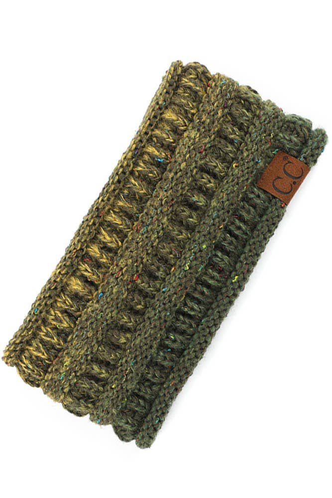 Hana - Wholesale Haarband - Dames - C.C Ombre geribbelde confetti gebreide paardenstaart hoofdband5