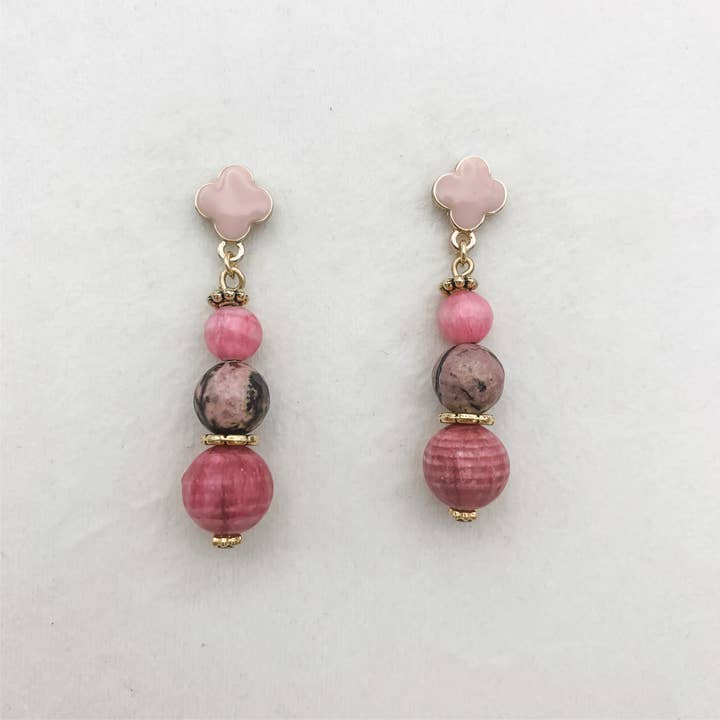 Olivia Grace Jewelry - Venta al por mayor Pendientes colgantes - PENDIENTES DE RODONITA Y RODOCROSITA