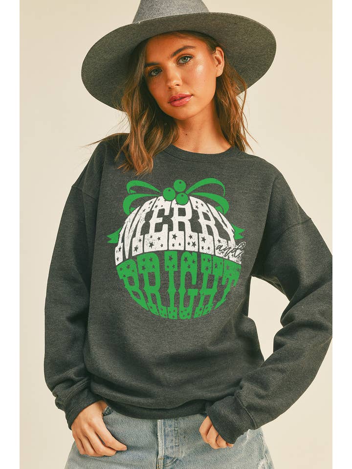 Honestee - Wholesale Sweatshirt - Women's - Merry And Bright Long Sleeve Sweatshirt