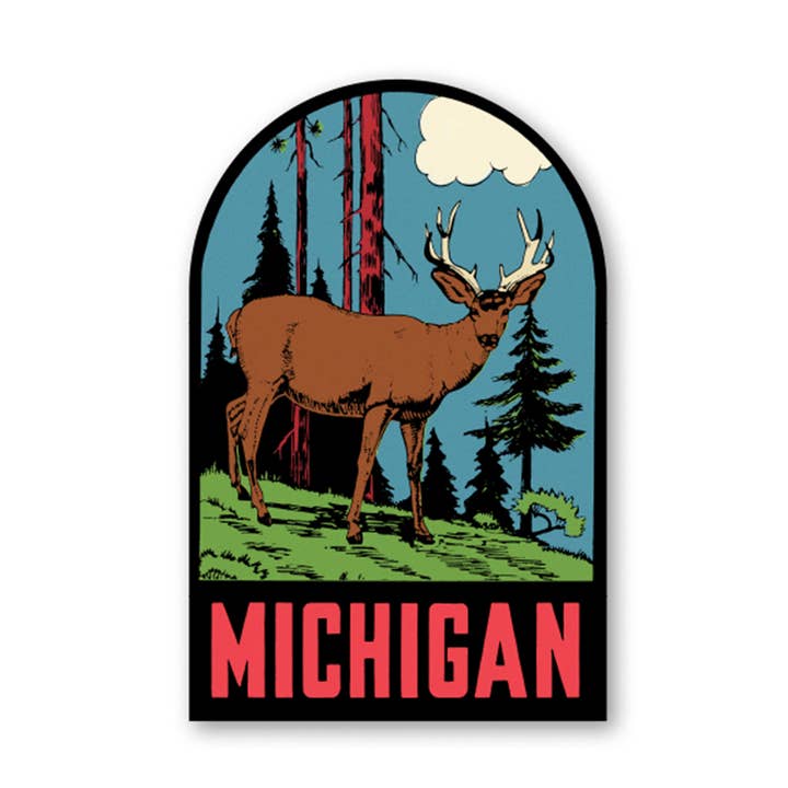 Michigan Deer Mini Sticker for wholesale by Peninsulas