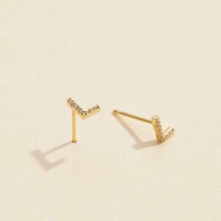Frem - Wholesale Stud/Post Earrings - Initial Letter Stud Earrings – 12 Pack Bundle in Gold or Silver24