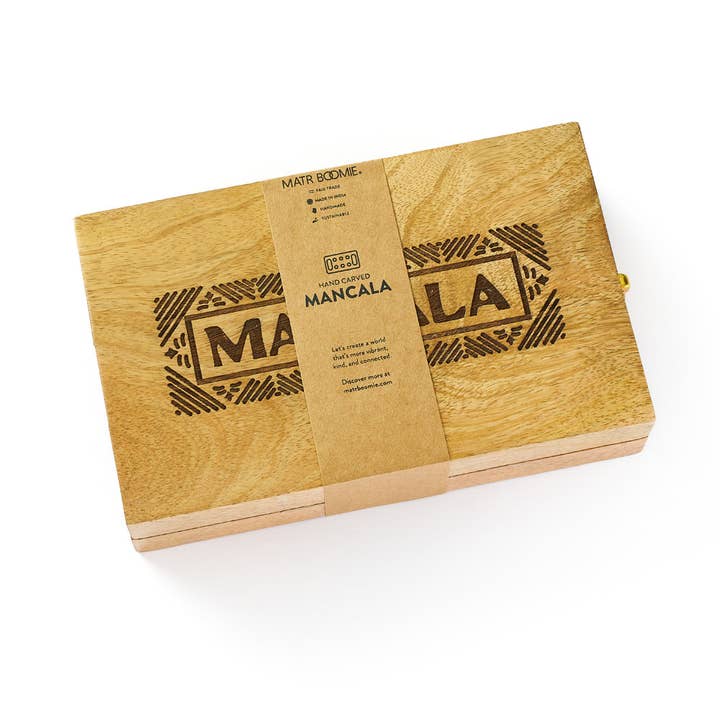 Matr Boomie Fair Trade - Wholesale Board Game - Mancala Wooden Game Set - Hand Carved Mango Wood2