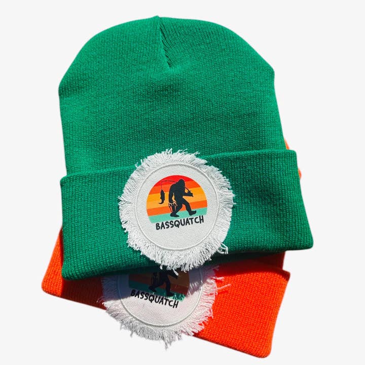 Bigfoot Bassquatch Fishing Beanie for wholesale by The Crafty Campers