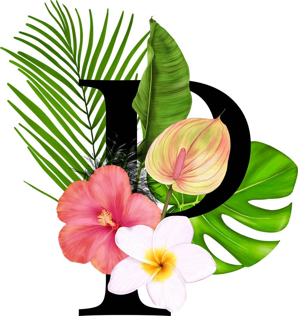 Mason Jar Merchant – Großhandel Trinkglas/Tasse – Einmachglas-Tumbler mit tropischem Monogramm15