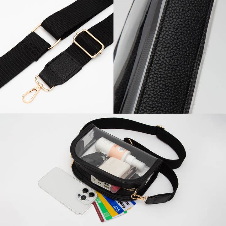 Sensibling Corp. - Wholesale Crossbody Bag - Women's - Faux Leather Transparent Crossbody Camera Bag13