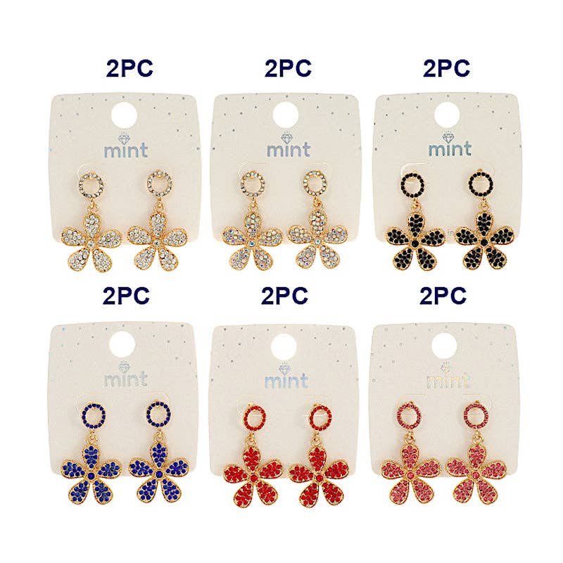 Atlas Fashion - Wholesale Dangle Earrings - Rhinestone Flower Earring1