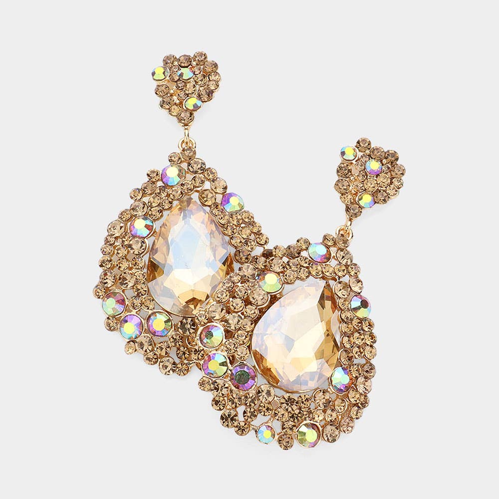 Sensibling Corp. - Wholesale Dangle Earrings - Teardrop Rhinestone Embellished Dangle Evening Earrings13