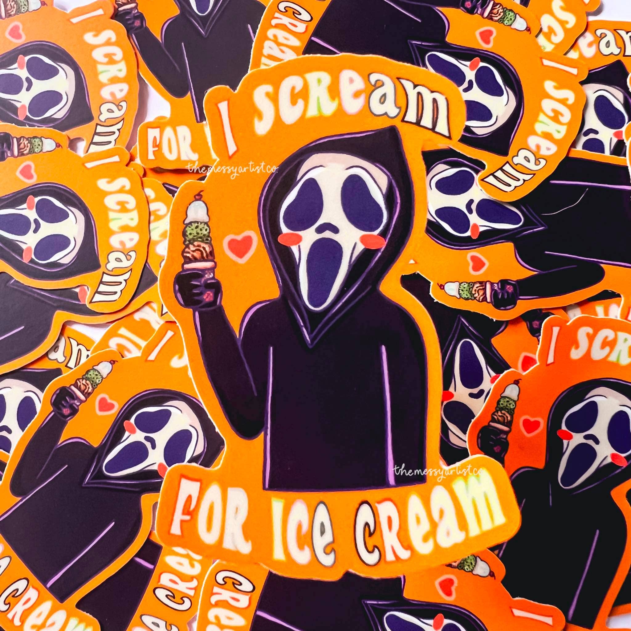 The Messy Artist Co. – Großhandel Aufkleber – Ich schreie nach Eiscreme-Aufkleber, wasserdichter Aufkleber2