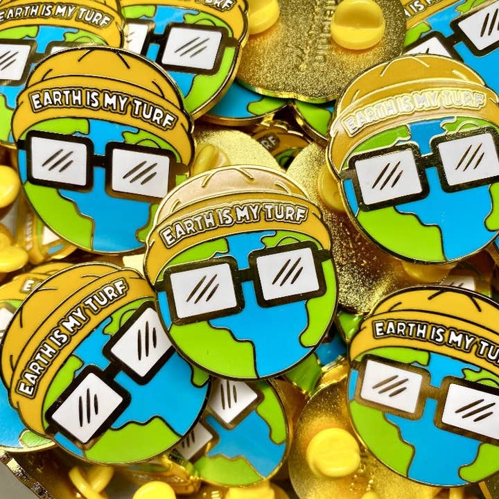Earth is My Turf - Hyphy Earth Day Pin for wholesale by Melanin Meanings