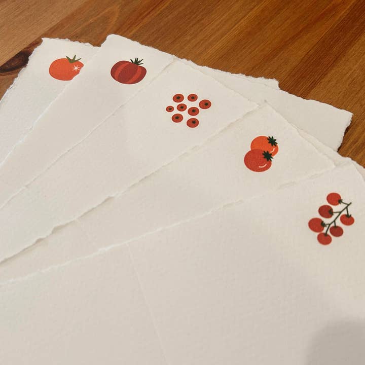 Moon&June Studio - Wholesale Stationery/Notecard Set - Tomato Letter Set Stationery / Handmade Paper2