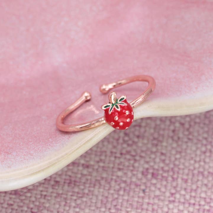 ZAD – wholesale Band/stacked ring – Sweet Strawberry Gold Ring3