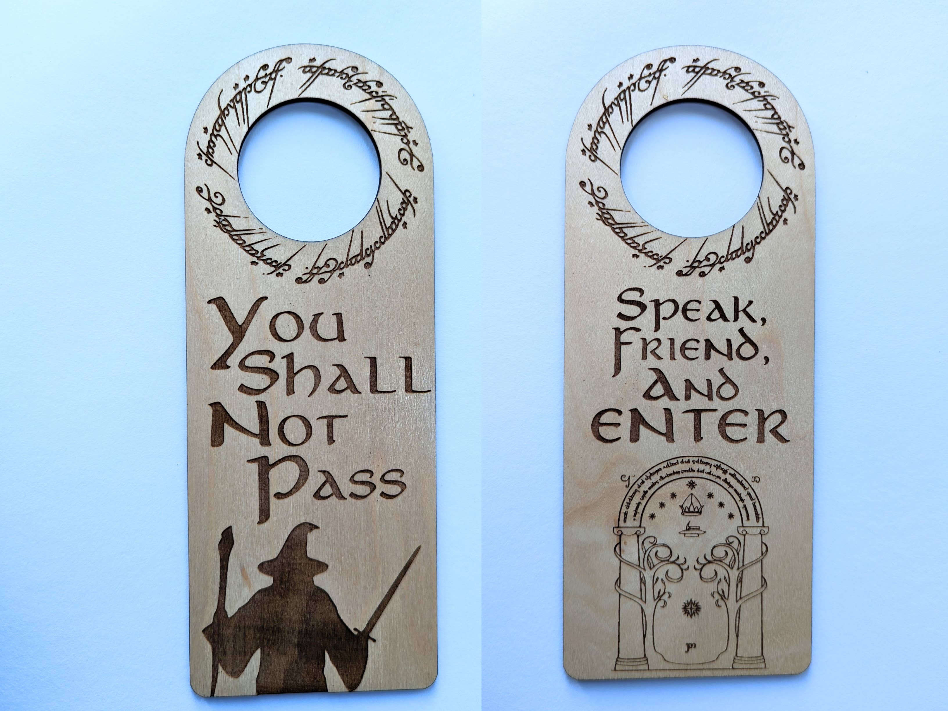 Chikai Shop - Vente Affichette de porte - Support de porte en bois « Do Not Disturb » inspiré du LOTR5