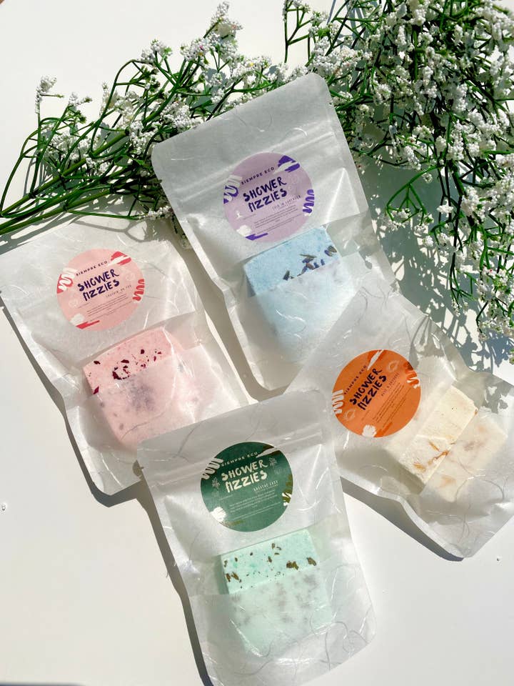 Individual Shower Fizzies for wholesale by Siempre Eco