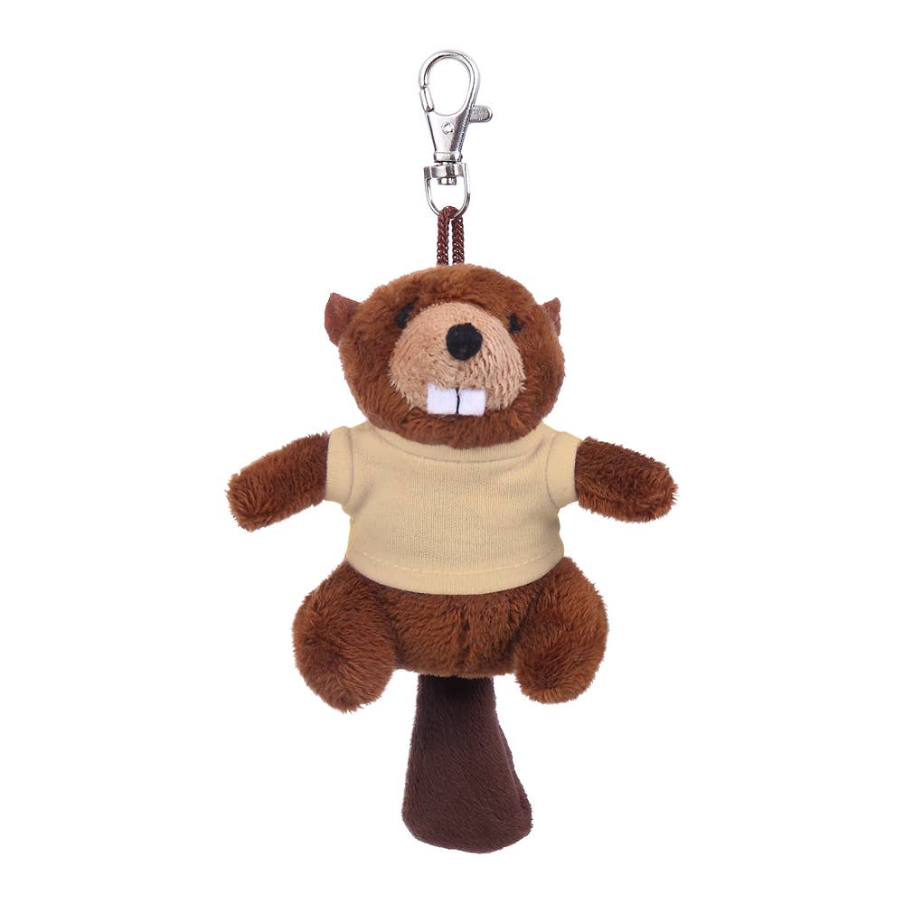 Plushland - Wholesale Keychain - Unisex - 4" Keychain - Beaver with customized shirt13