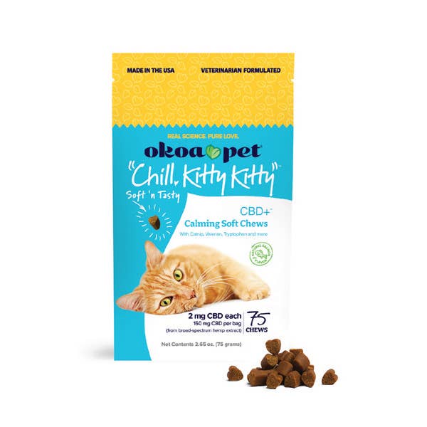 Okoa Pet - Wholesale Pet Treats - Cat - "Chill, Kitty Kitty" Calming Soft Chews for Cats