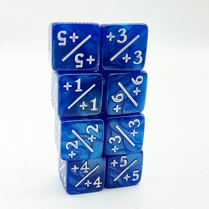 +1/+1 Pearl Blue Counters for Magic - Set of 8 for wholesale by Foam Brain Games