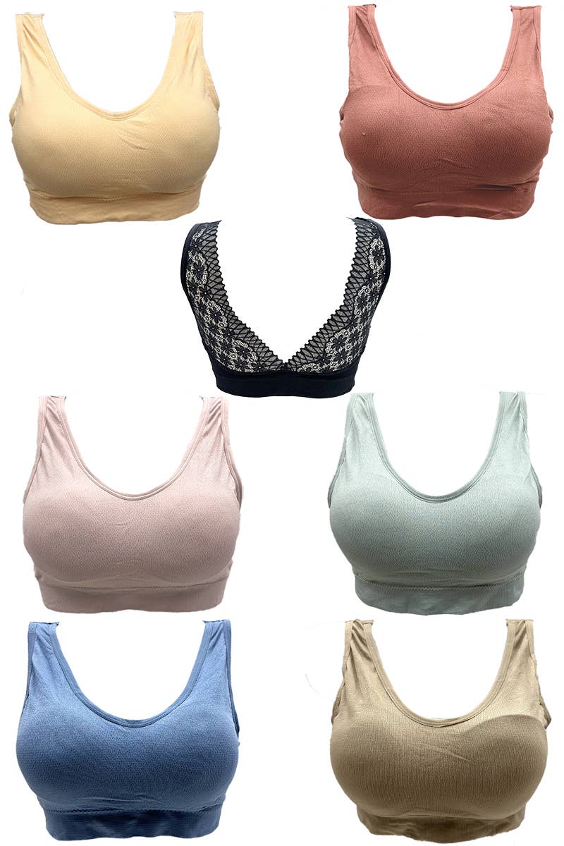 Assorted Bralette with lace on the back/V32047 for wholesale on Faire0