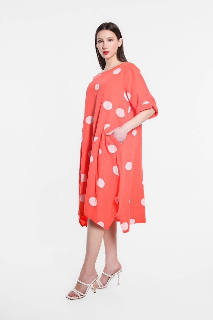 TINA Stephens Italy/Tees By Tina - Vendita all'ingrosso Vestito - Donna - Abito tascabile a pois di aprile (DSS165)12