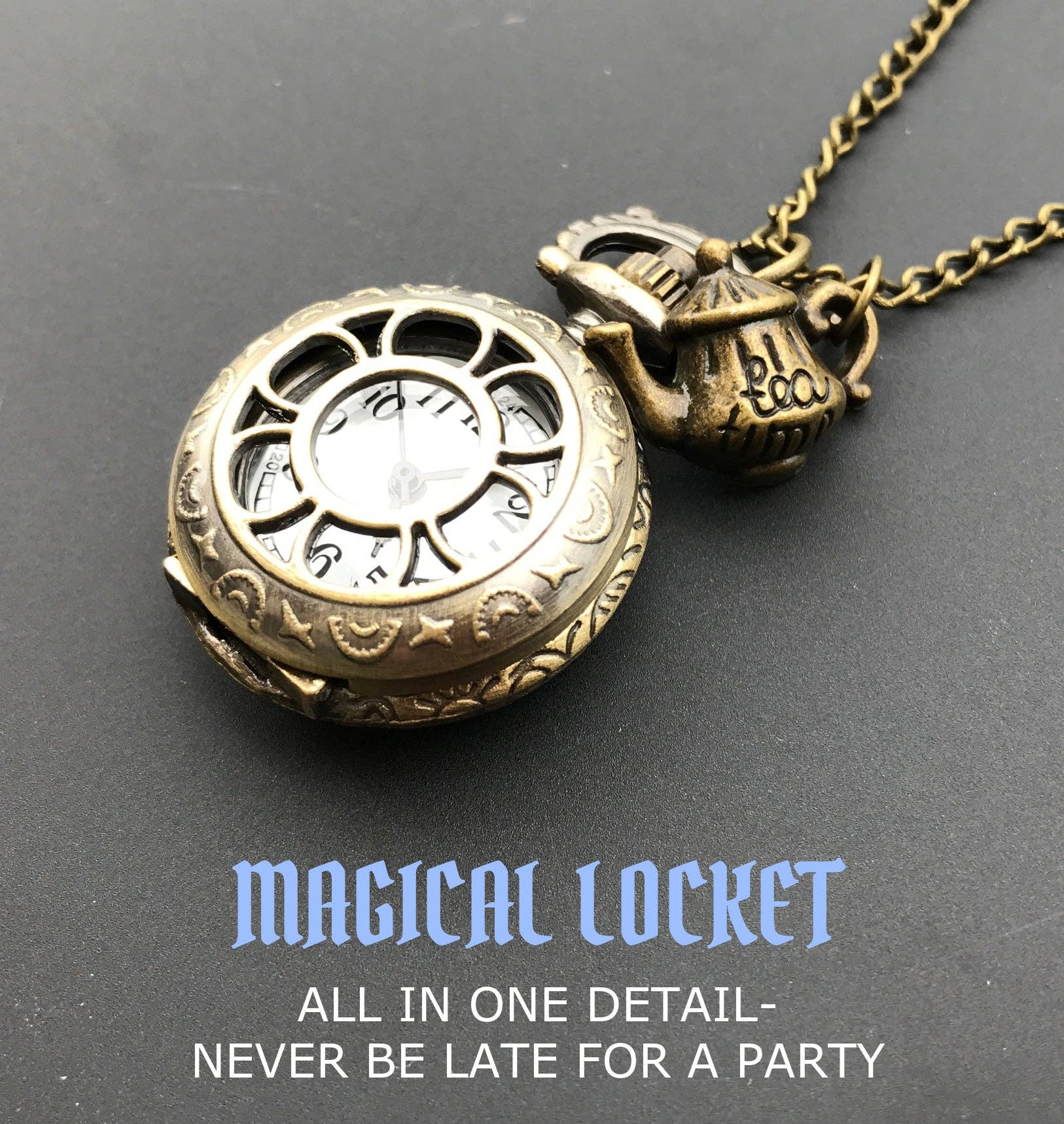 UMBRELLALABORATORY - Wholesale Pendant/Charm Necklace - Alice in Wonderland watch necklace1