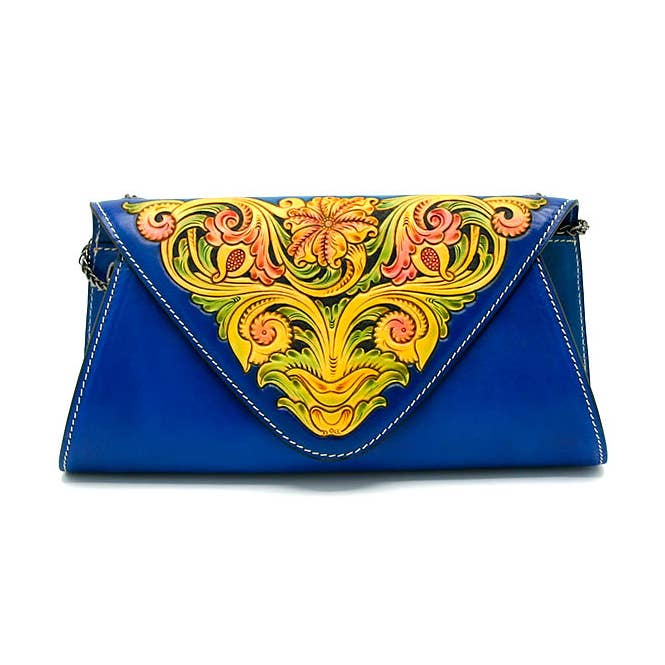 Leather Hand Carved Evening Bag HB 901.3 for wholesale by Eagle Crest Industries Inc.