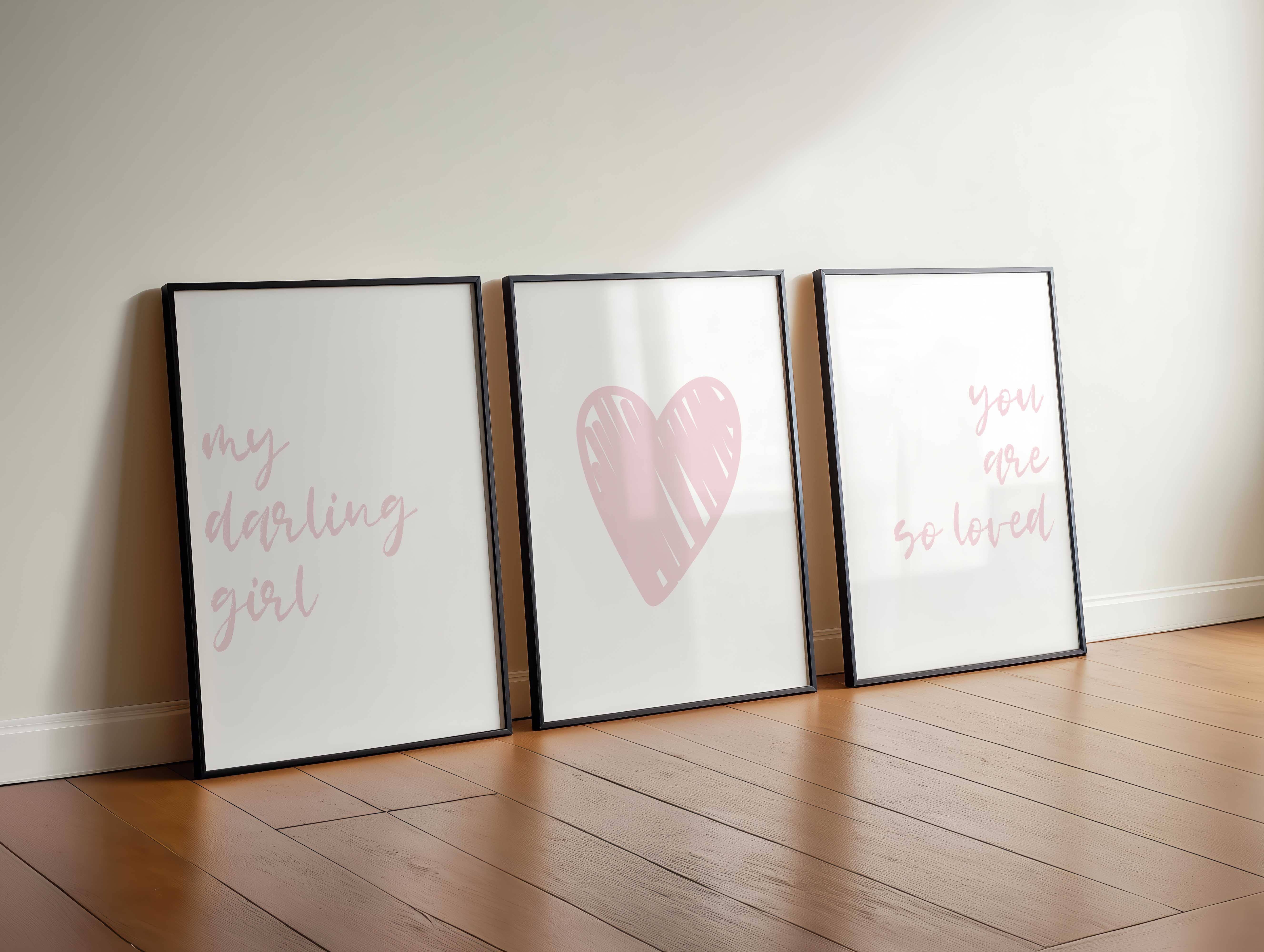 D'LUXE PRINTS - Wholesale Art Print - Kids & Baby - Our Darling Girl – Set of 3 Nursery Prints4
