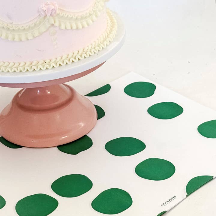 Paper Placemats 30x40cm Pack of 20 DOTS Green for wholesale by CHIC&PAPER