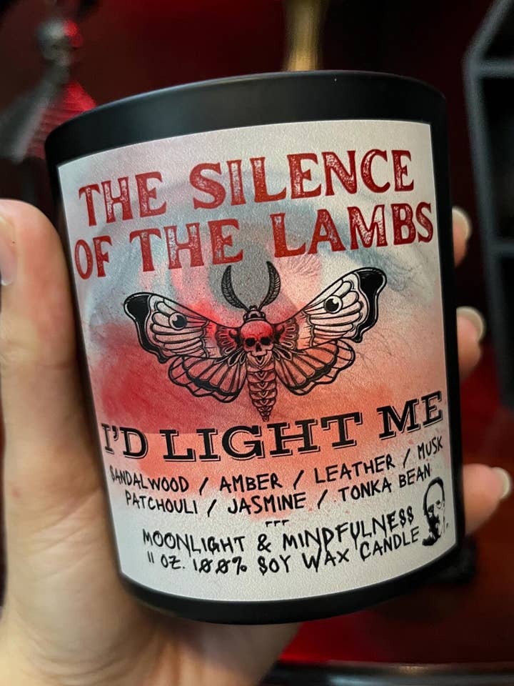 The Silence of the Lambs, I'd Light Me, Horror Movie Candle for wholesale by Moonlight & Mindfulness