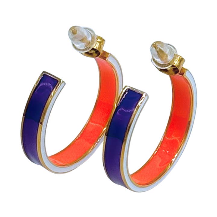 Clemson 50/50 Emaille-Creolen für den Großhandel von Color Shout