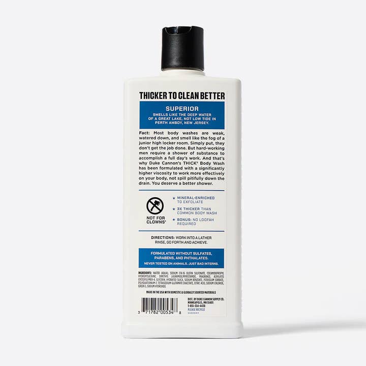 Duke Cannon - Venta al por mayor Gel de ducha/baño - Gel de Ducha THICK Superior 18oz1
