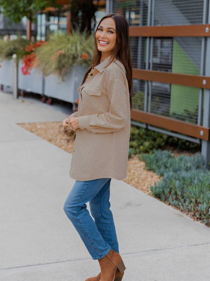 Tickled Teal - Wholesale Shirt Jacket/Shacket - Women's - Quilted Shacket16